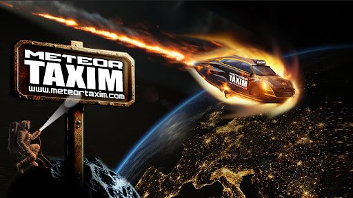 Meteor Taxim Visitenkarte & Weltraum-Taxi Altstätten